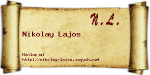 Nikolay Lajos névjegykártya